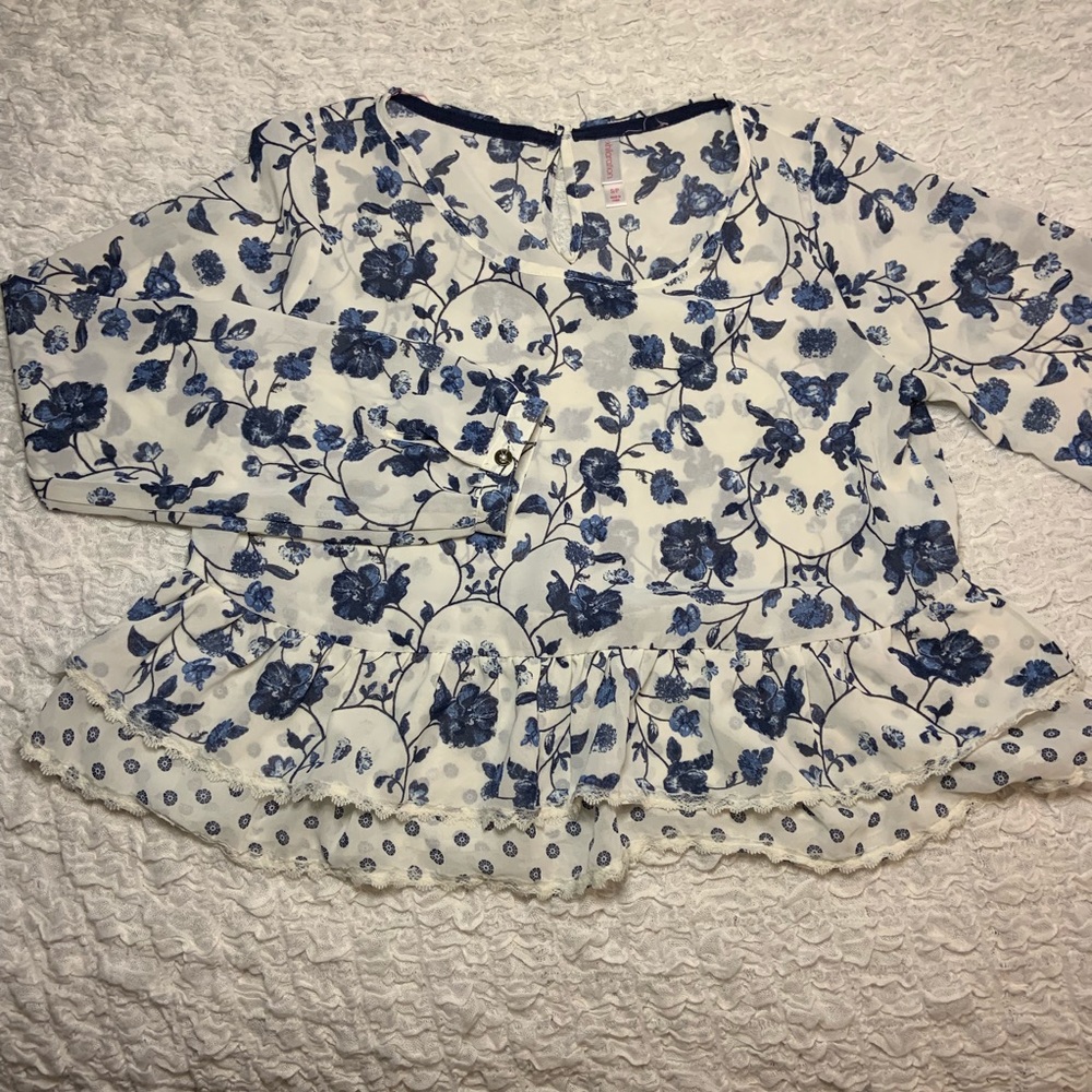 Ruffle floral blouse